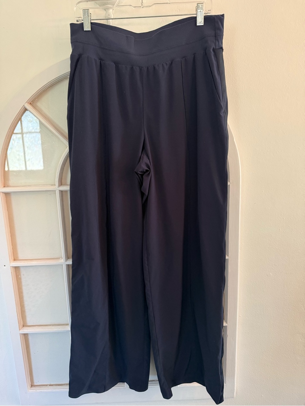 Athleta Nolita Wide Leg Pants Navy Blue Size 16 Athleisure Travel Lounge